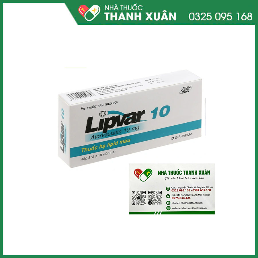Lipvar 10mg thuốc điều trị giảm mỡ máu và dự phòng các biến cố tim mạch
